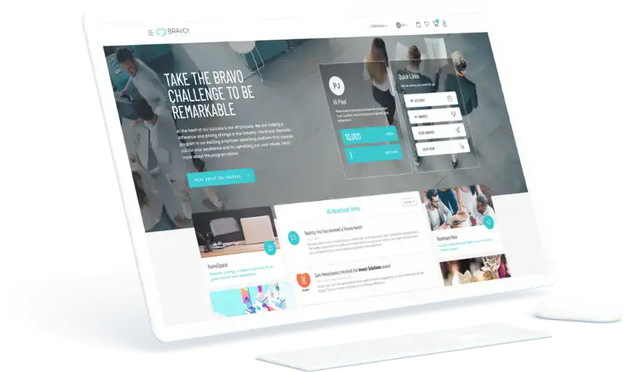 CoreCentive Home Page A user-friendly interface for employee recognition and rewards, boosting engagement and motivation through CoreCentive's platform.